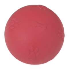 Pati Desenli Termoplastik Sert Köpek Oyun Topu 7 cm Medium Kırmızı