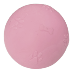 Pati Desenli Termoplastik Sert Köpek Oyun Topu 6 cm Small Pembe