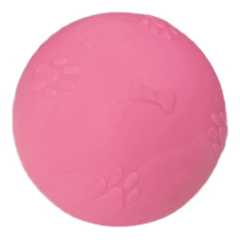 Pati Desenli Termoplastik Sert Köpek Oyun Topu 6 cm Small Pembe