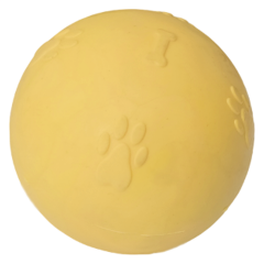 Pati Desenli Termoplastik Sert Köpek Oyun Topu 6 cm Small Sarı