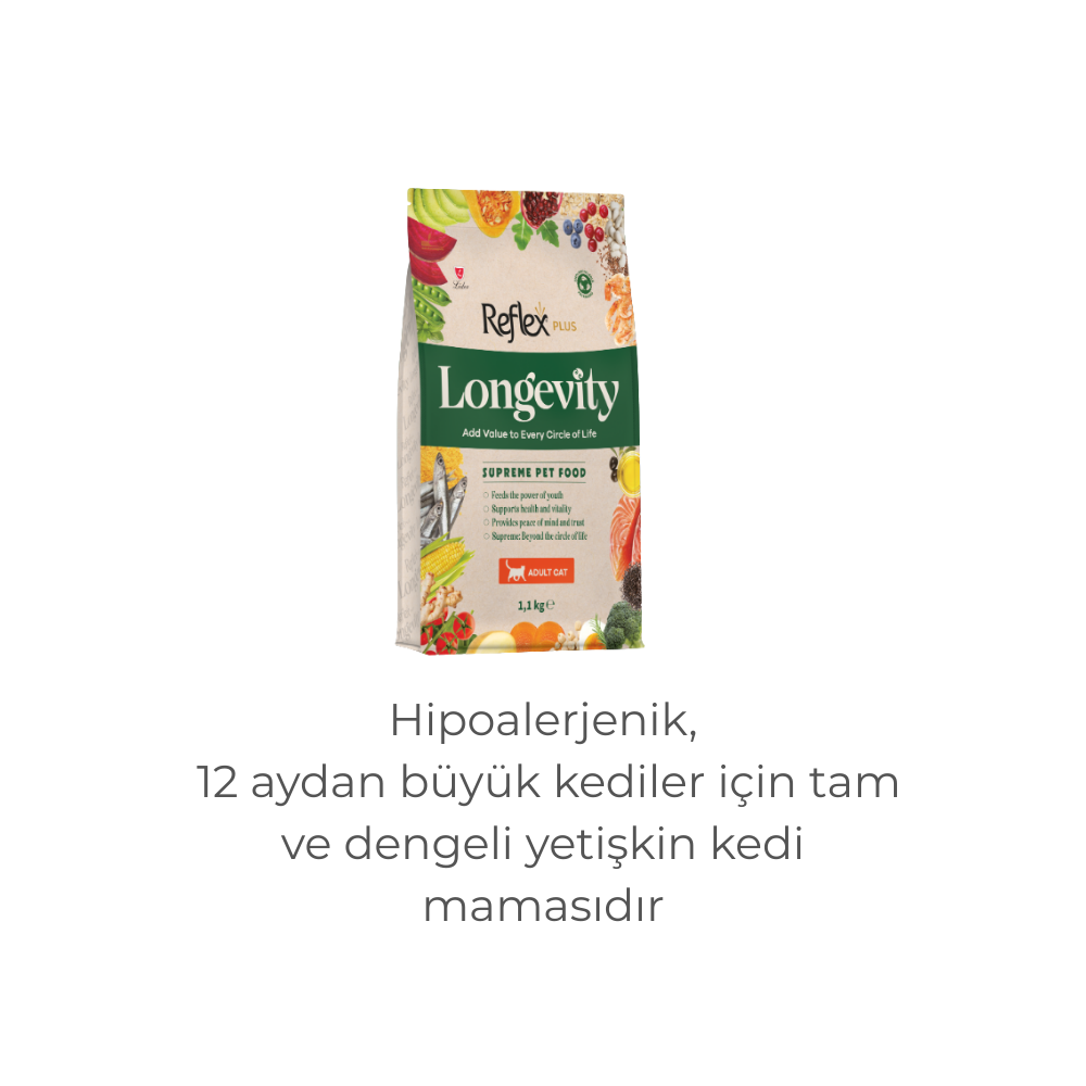 Reflex Plus Longevity Yetişkin Kedi Maması 1100 Gr