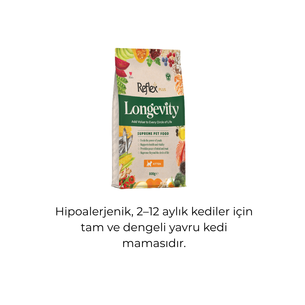 Reflex Plus Longevity Yavru Kedi Maması 800 Gr