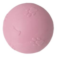 Pati Desenli Termoplastik Sert Köpek Oyun Topu 8 cm Large Pembe