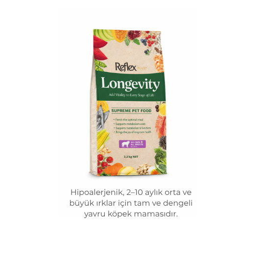 Reflex Plus Longevity Orta ve Büyük Irk Yavru Köpek Maması 3,2 Kg