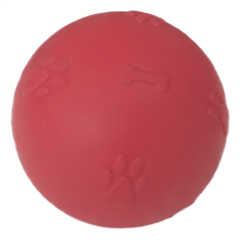 Pati Desenli Termoplastik Sert Köpek Oyun Topu 8 cm Large Kırmızı