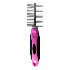 Markapet Çift Taraflı Kedi Köpek Keçe Açıcı Tarak 7 / 19,5 cm Pembe