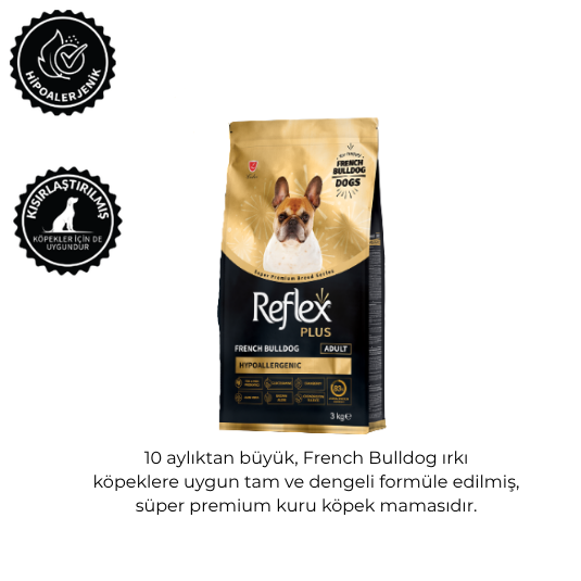 Reflex Plus French Bulldog Yetişkin Köpek Maması 3 Kg