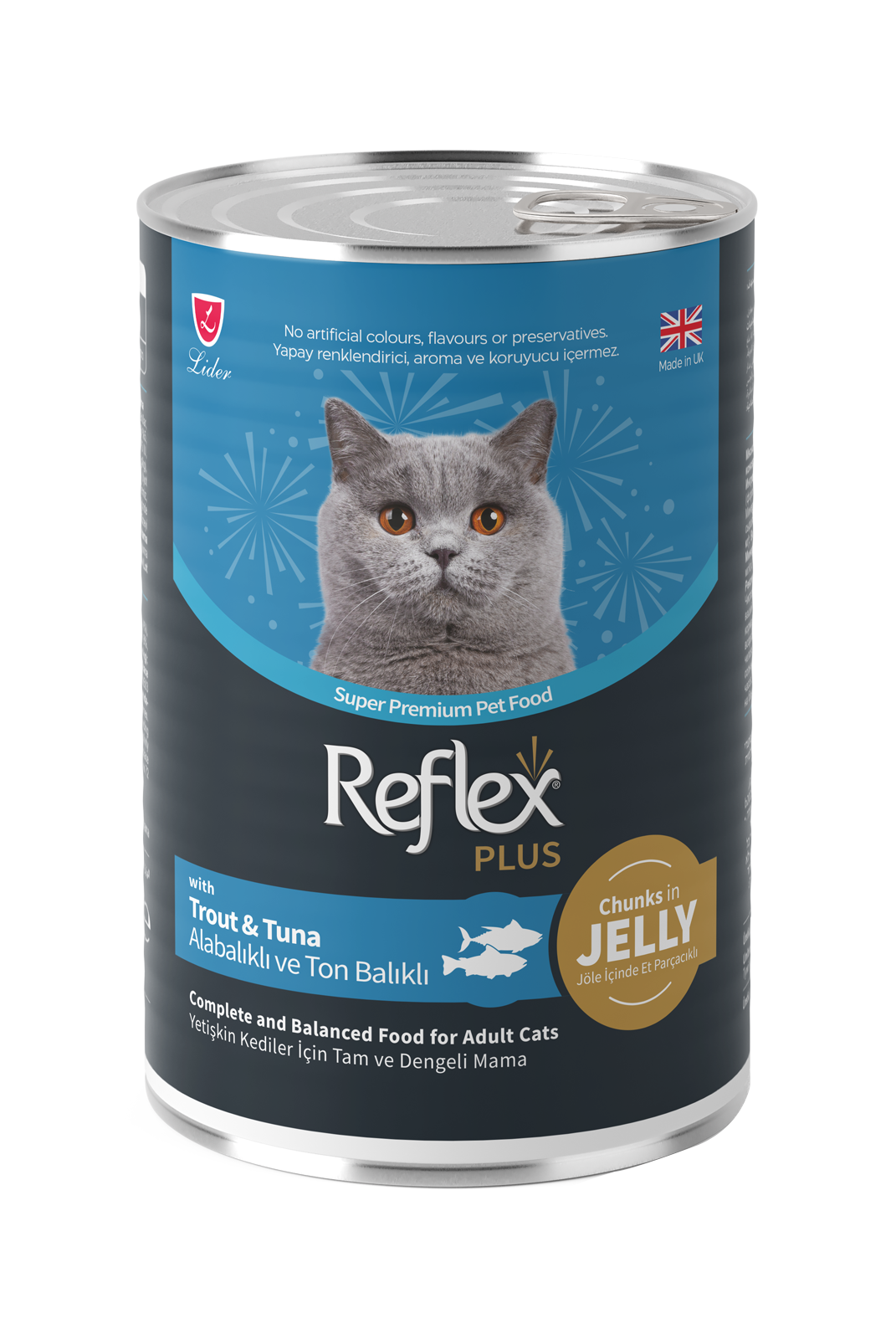 Reflex Plus Jöle İçinde Et Parçacıklı Alabalıklı ve Ton Balıklı Yetişkin Kedi Maması Gr
