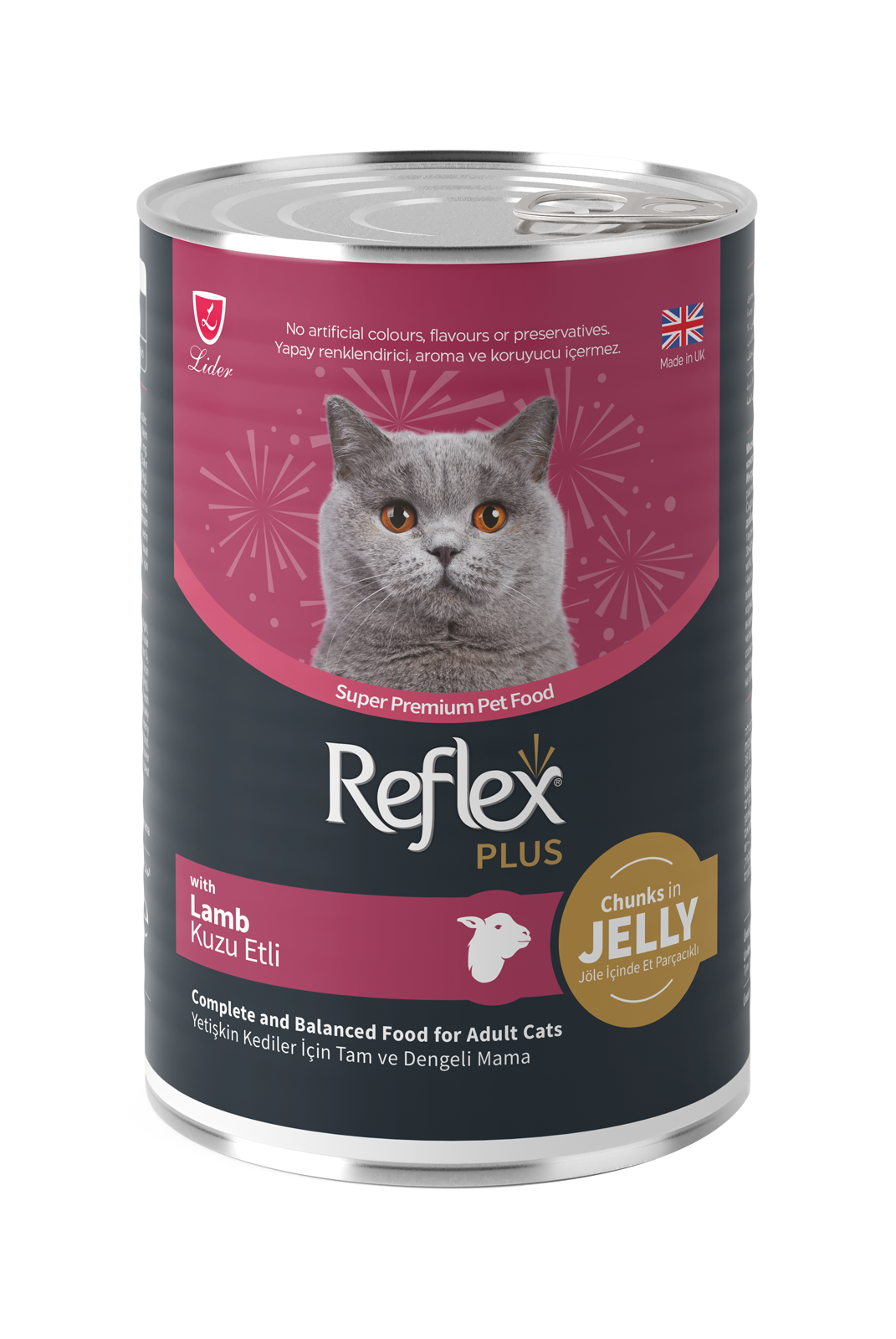 Reflex Plus Jöle İçinde Et Parçacıklı Kuzu Etli Yetişkin Kedi Maması Gr