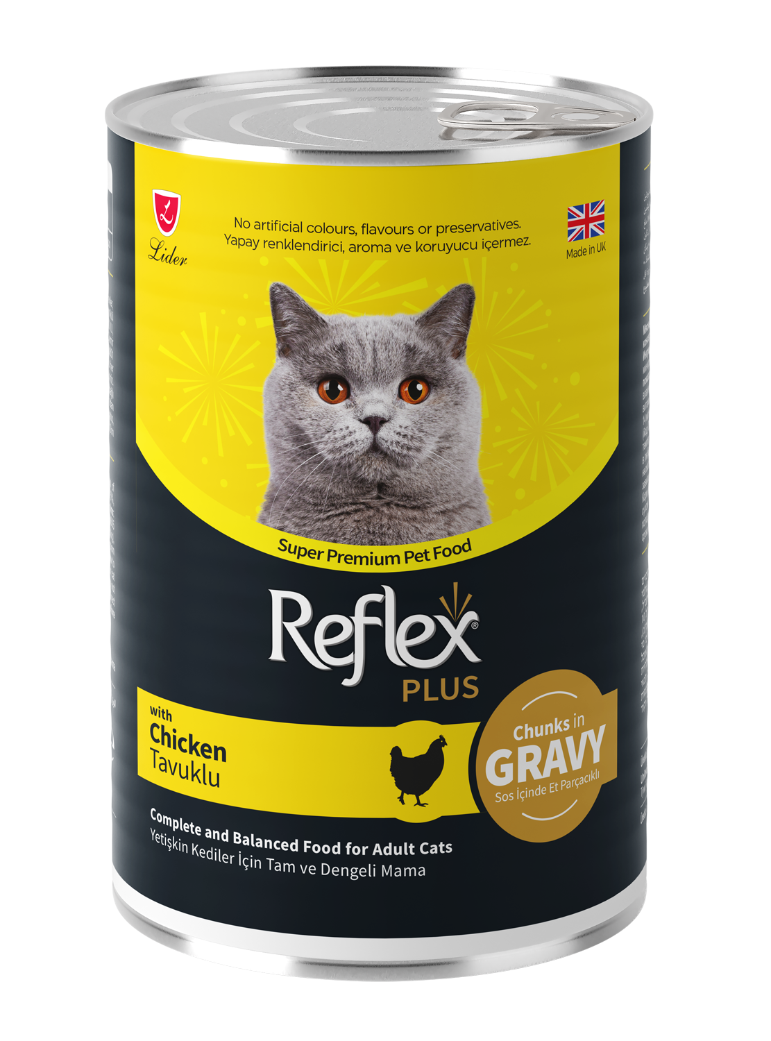 Reflex Plus Sos İçinde Et Parçacıklı Tavuklu Yetişkin Kedi Maması 400 Gr