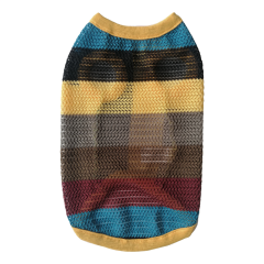 Kedi Köpek Kıyafeti Nefes Alan Kumaş Sarı Yakalı Tişört S 24 cm