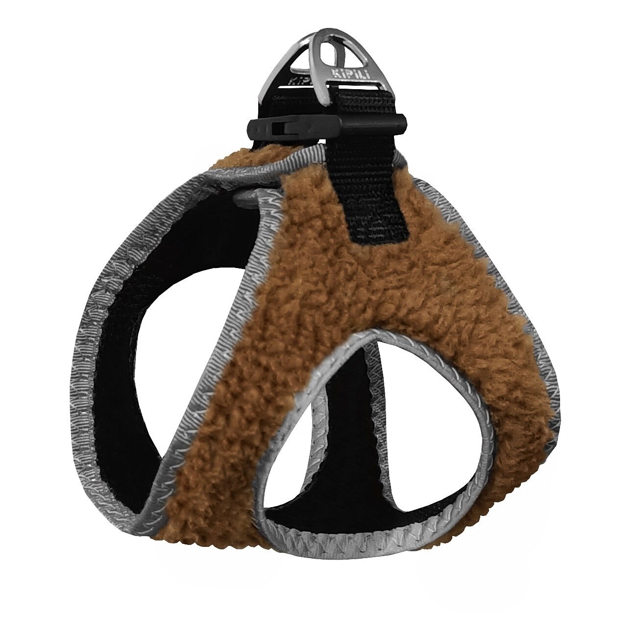 Üç Kilitli Kürklü Kedi Köpek Göğüs Tasması 32-40 cm Medium Kahverengi