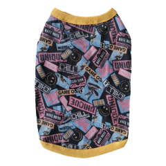 Köpek Kıyafeti Desenli Hardal Yakalı Tişört XXL 43 cm