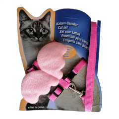 Atlantik Kanatlı Melek Kedi Göğüs Bel Tasması 20*32 cm Pembe Pudra