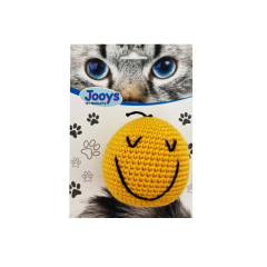 Markapet Kedi Oyuncağı Gülümseyen Örgü Emoji 6-6,5 cm Sarı