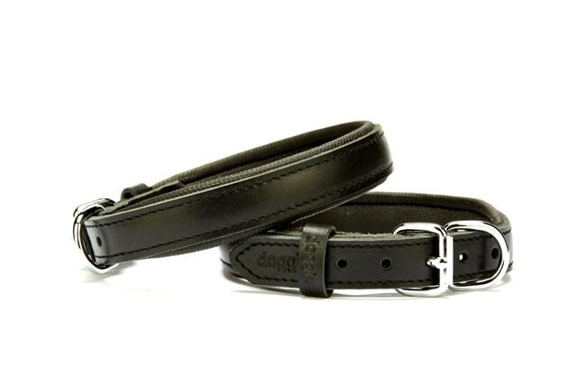 Doggie El Yapımı Konforlu Deri Köpek Tasması 2x30-35 cm Siyah