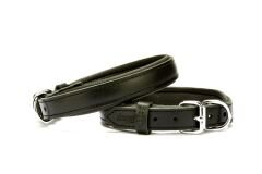 Doggie El Yapımı Konforlu Deri Köpek Tasması 2x30-35 cm Siyah