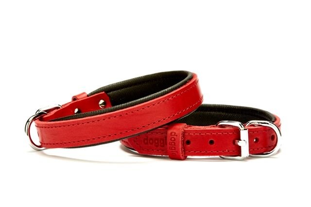 Doggie El Yapımı Konforlu Deri Köpek Tasması 2x30-35 cm Kırmızı