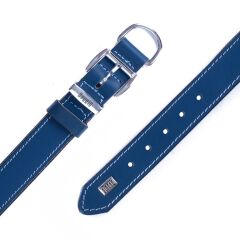 Doggie El Yapımı Konforlu Deri Köpek Tasması 3x42-50 cm Mavi