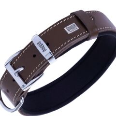 Doggie El Yapımı Konforlu Deri Köpek Tasması 3x42-50 cm Kahverengi