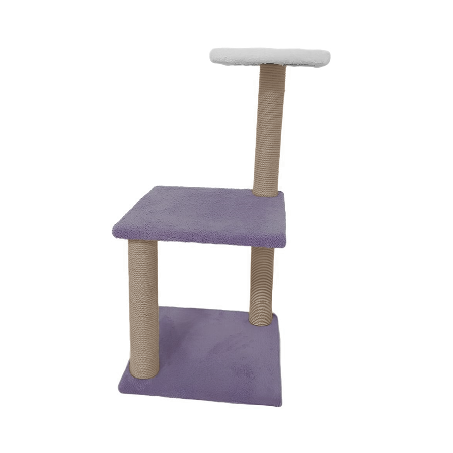 Markapet İki Katlı Kedi Tırmalama Tahtası 26-36-78 cm Lila-Beyaz