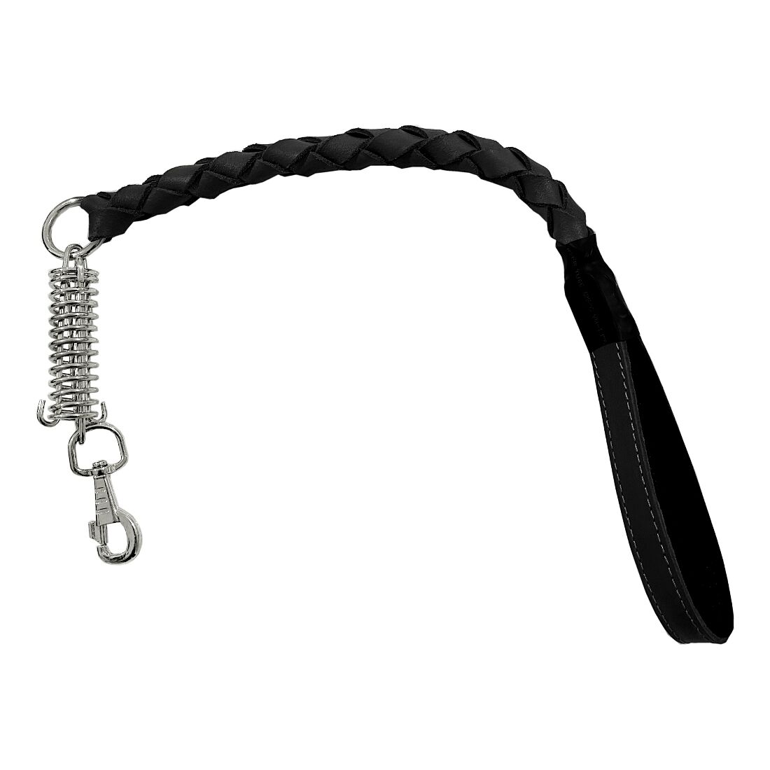 Lüx Deri Yaylı Köpek Gezdirme Halatı 2,5 cm x 70 cm Siyah ( 100 kg )
