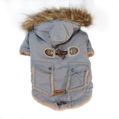 Antler Buttoned Coat Küçük ve Orta Irklar İçin Kapşonlu Köpek Montu X Large