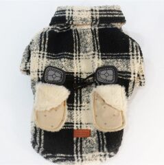 Plaid Coat Peluş Kedi Köpek Ceketi Kıyafeti Small