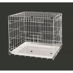 Dayang Kedi Köpek Kafesi Metal 61*44*50 cm Beyaz