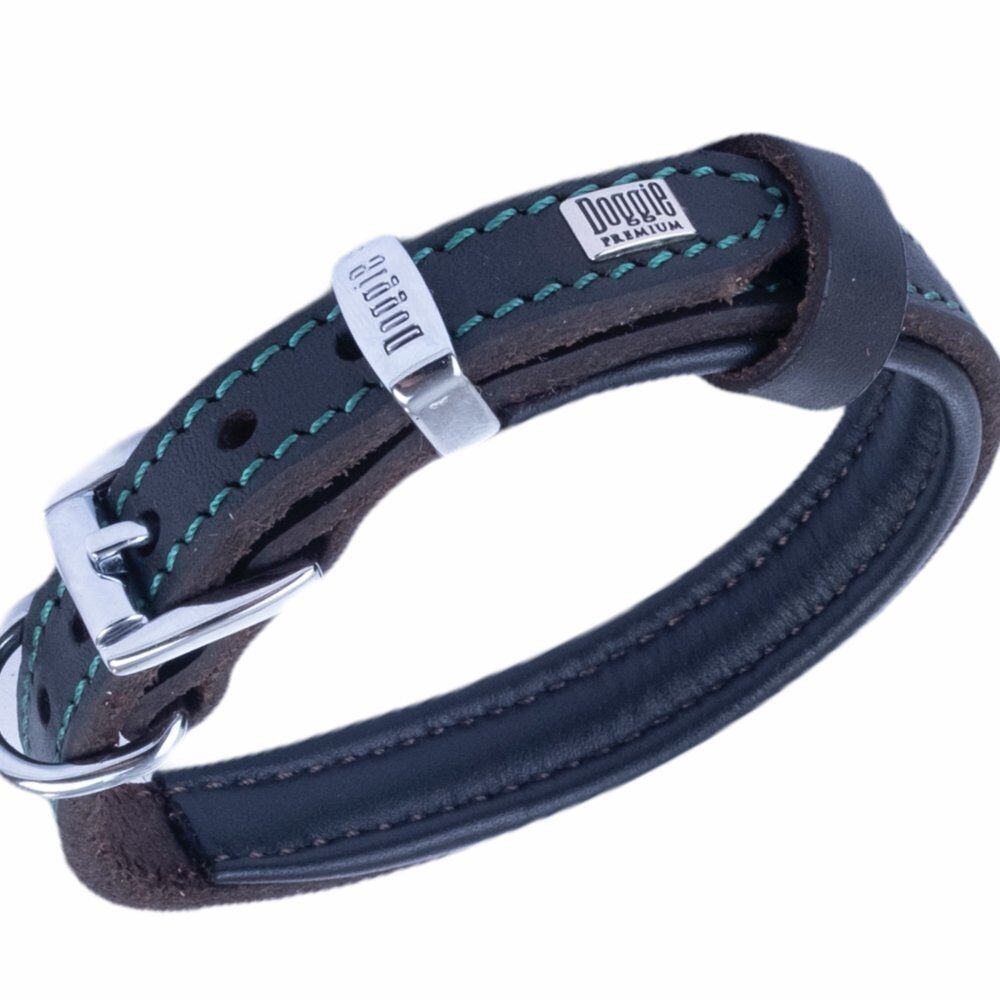 Doggie Yağlı Gerçek Deriden El Yapımı Köpek Boyun Tasması 1,5x20-25 cm Kahverengi