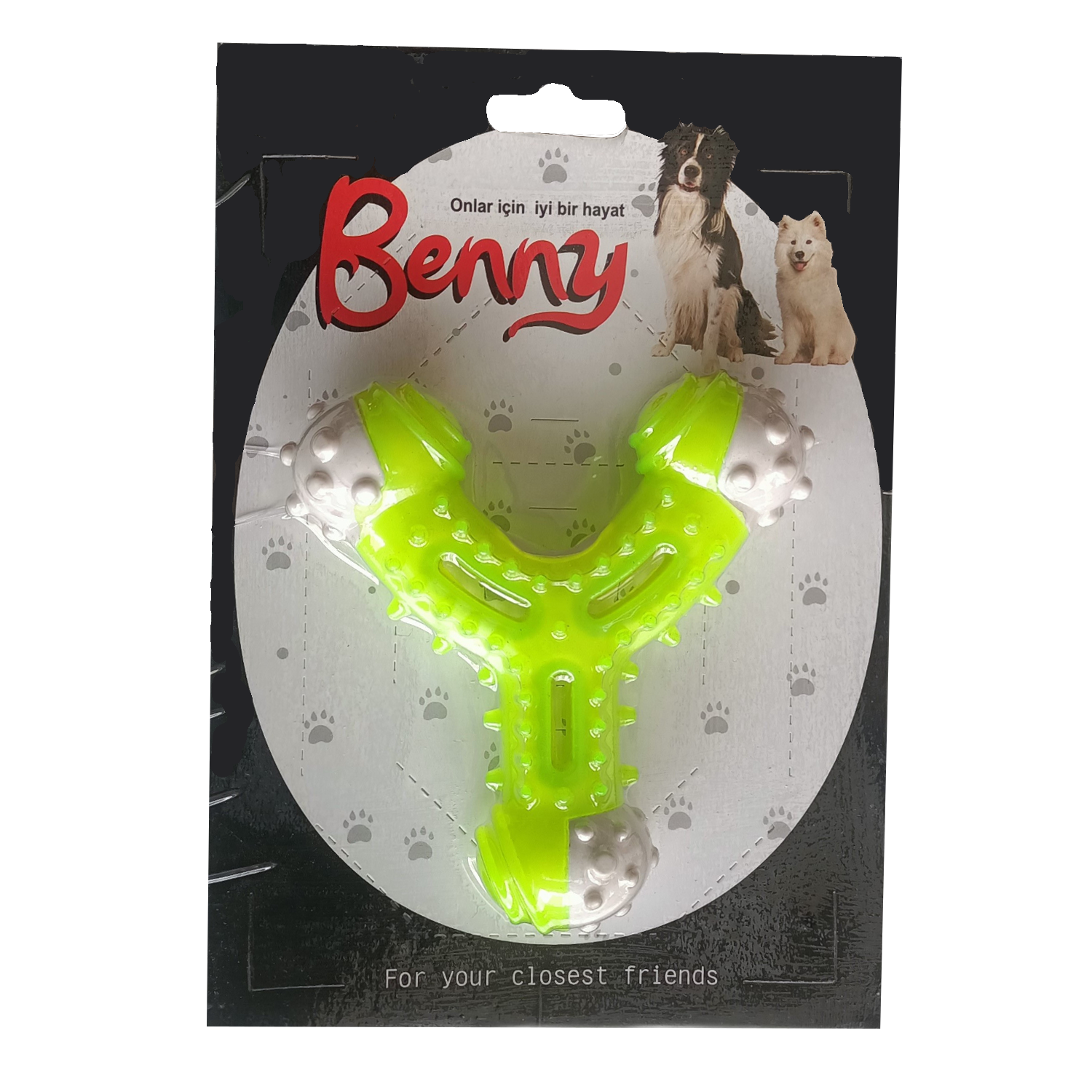 Benny Diş Kaşıma Köpek Oyuncağı Çatal 11 cm Yeşil