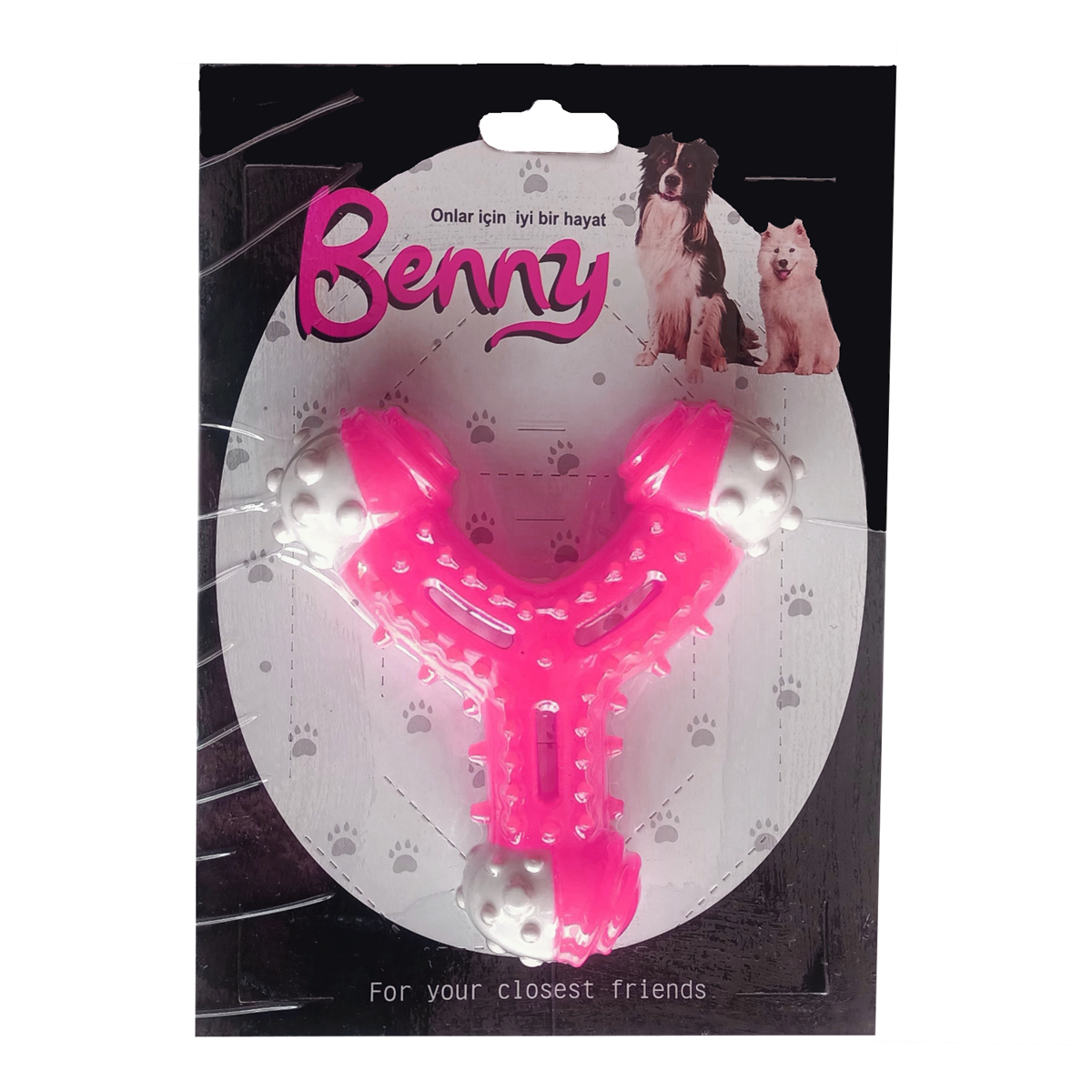 Benny Diş Kaşıma Köpek Oyuncağı Çatal 11 cm Pembe