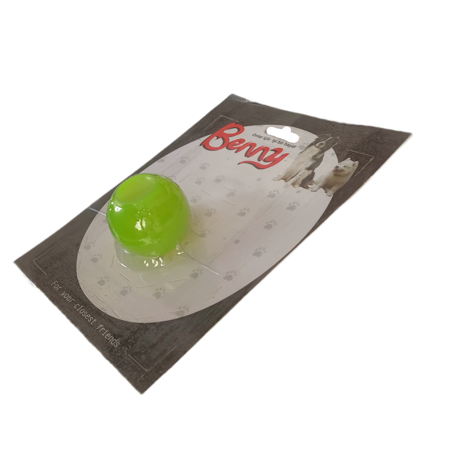 Benny Köpek Oyuncağı Sert Top 5 cm Neon Yeşil
