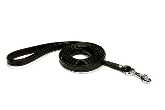 Doggie Flotter El Yapımı Deri Köpek Gezdirme Kayışı 1,5 cm x 150 cm Siyah