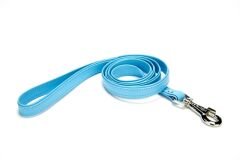 Doggie Flotter El Yapımı Deri Köpek Gezdirme Kayışı 1,5 cm x 150 cm Mavi