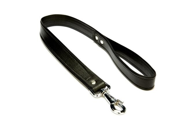 Doggie Flotter El Yapımı Deri Köpek Gezdirme Kayışı 3 cm x 60 cm Siyah