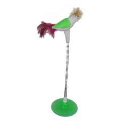 Markapet Vantuzlu Yaylı Kuşlu  Kedi Oyuncağı 30 cm Yeşil