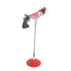 Markapet Vantuzlu Yaylı Kuşlu  Kedi Oyuncağı 30 cm Turuncu