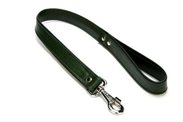 Doggie Flotter El Yapımı Deri Köpek Gezdirme Kayışı 3 cm x 60 cm Yeşil