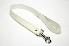 Doggie Flotter El Yapımı Deri Köpek Gezdirme Kayışı 3 cm x 60 cm Beyaz