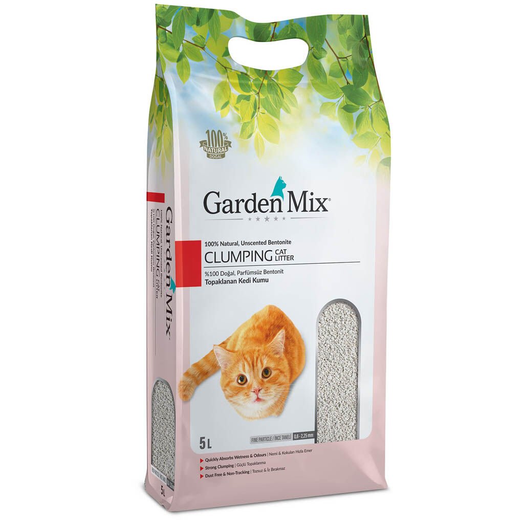 Gardenmix Bentonit Parfümsüz İnce Taneli Kedi Kumu 5 Lt