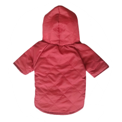 Kapşonlu Ve Astarlı Köpek Montu Large 32-46 cm Kırmızı Siyah
