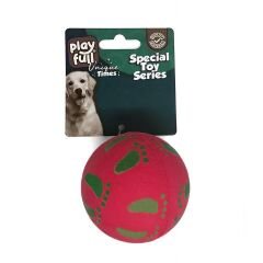 Playfull Zıplayan Köpek Oyun Topu 6,3 Cm Kırmızı Ayak Desenli
