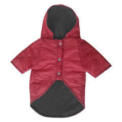 Kapşonlu Ve Astarlı Köpek Montu XX Large 37-54 cm Kırmızı Siyah