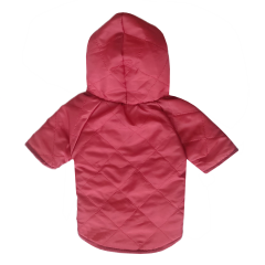 Kapşonlu Ve Astarlı Köpek Montu XX Large 37-54 cm Kırmızı Gri