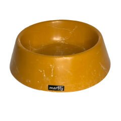 Marbly Sarı Dalgalı Mermerit Kedi Köpek Mama Su Kabı 235 ml