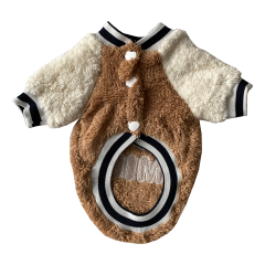 Markapet Peluş Köpek Kıyafeti Kahverengi Beyaz XXLarge 46 x 63 cm - 12 kg