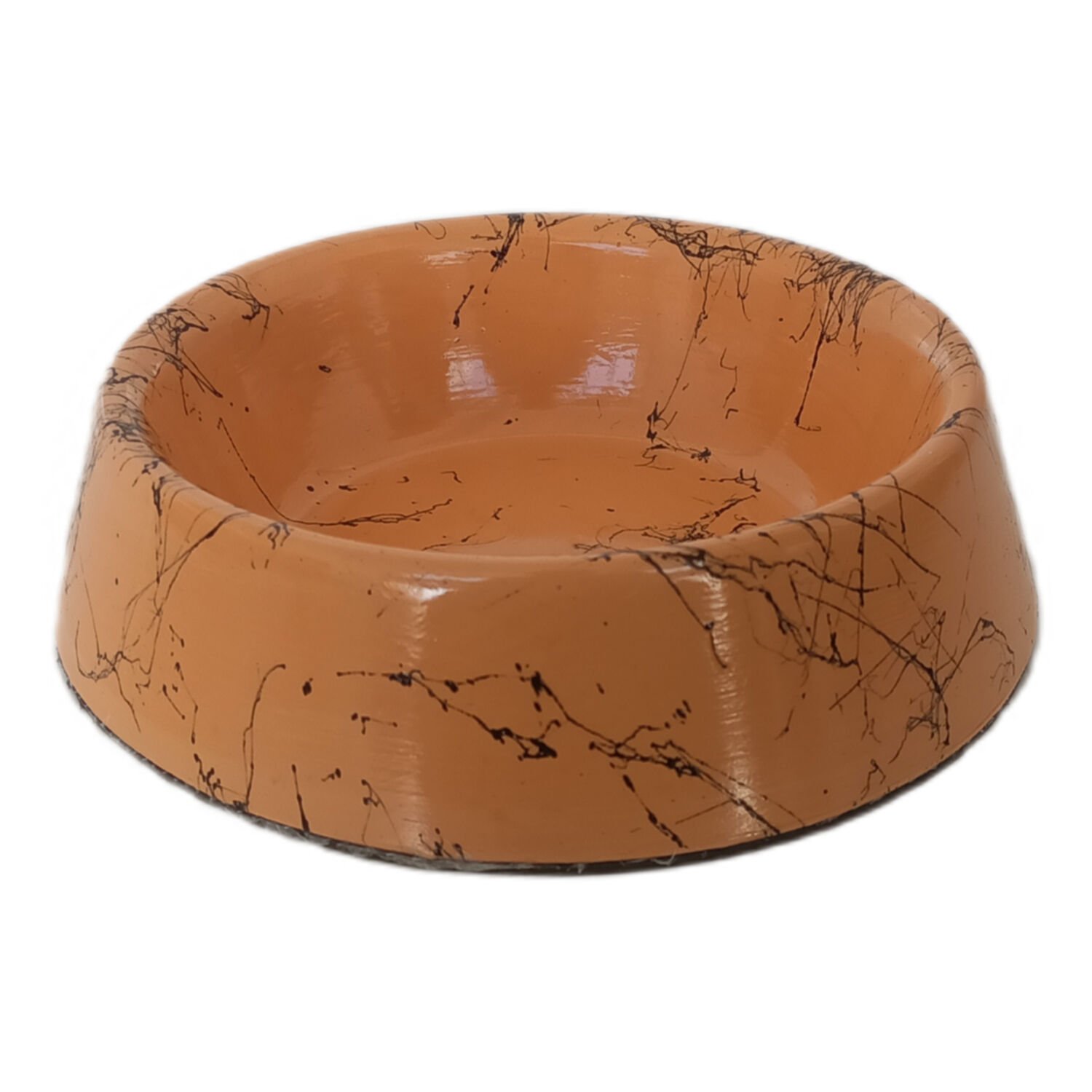 Markapet Elegans Seri Mermerit Kaymaz Tabanlı Kedi Köpek Mama Su Kabı 250 ml 8 oz Turuncu