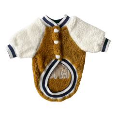 Markapet Peluş Köpek Kıyafeti Hardal Beyaz Large 33 x 48 cm - 5 kg