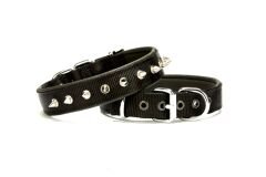 Doggie Çivi Desenli Köpek Tasması 2,5*50 cm Siyah